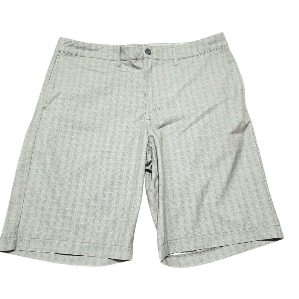 TravisMathew Golf Shorts‎ Mens 36 Gray Green Plaid Beck Stretch Performance